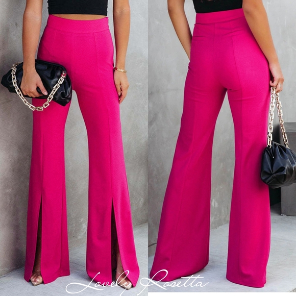 Pink High-Waisted Pants - Picture 1 of 5